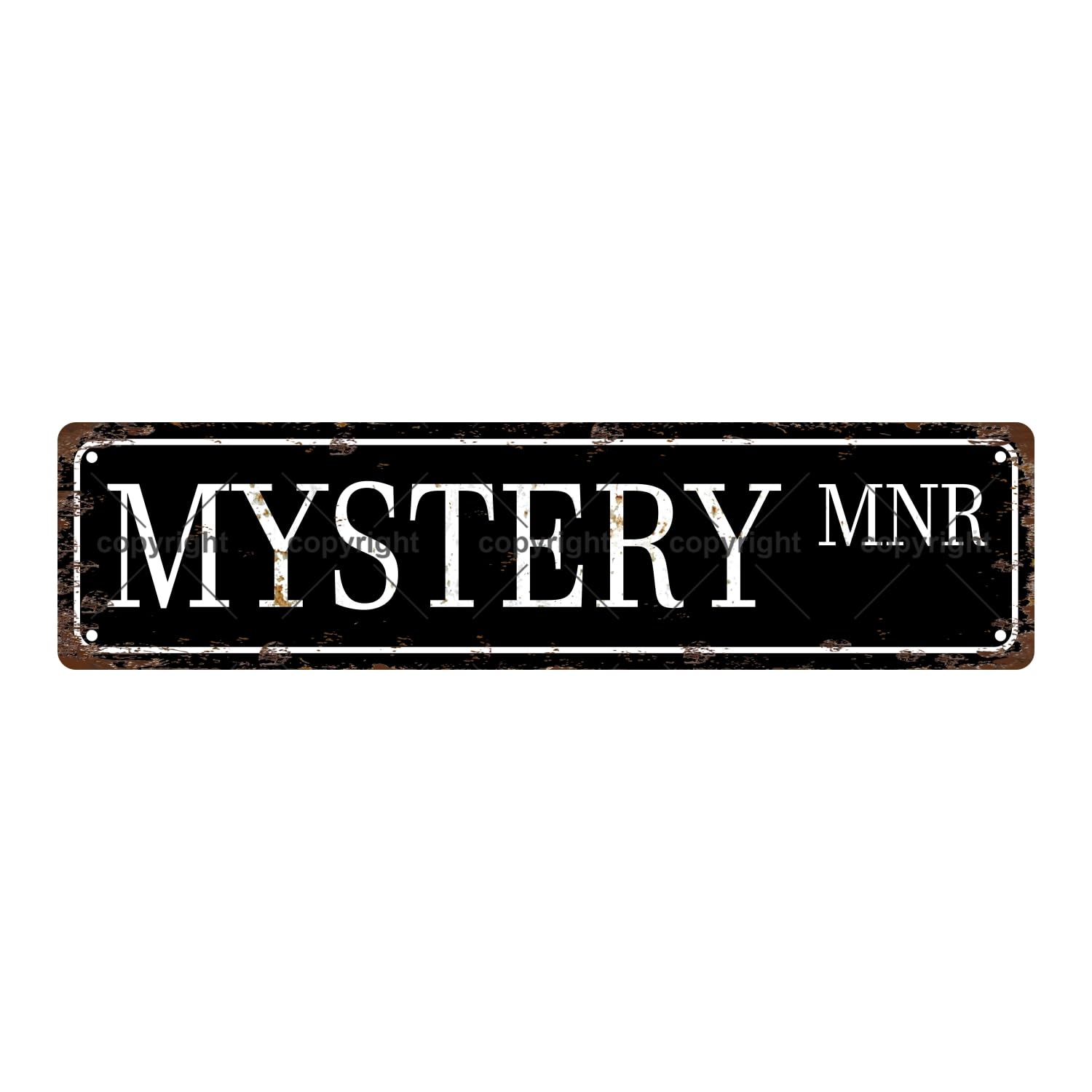Mystery MNR Bookshelf Metal Tin Street Sign Bar Cafe Garage Cave Home Room Wall Bathroom Farmhouse Garden Porch Patio Decor,4x16 Inch