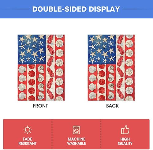 Miniatura 6 de AVOIN colorlife Bandera de jardín del 4 de julio de 12 x 18 pulgadas de doble cara exterior, Día de la Independencia, patriótica de verano,