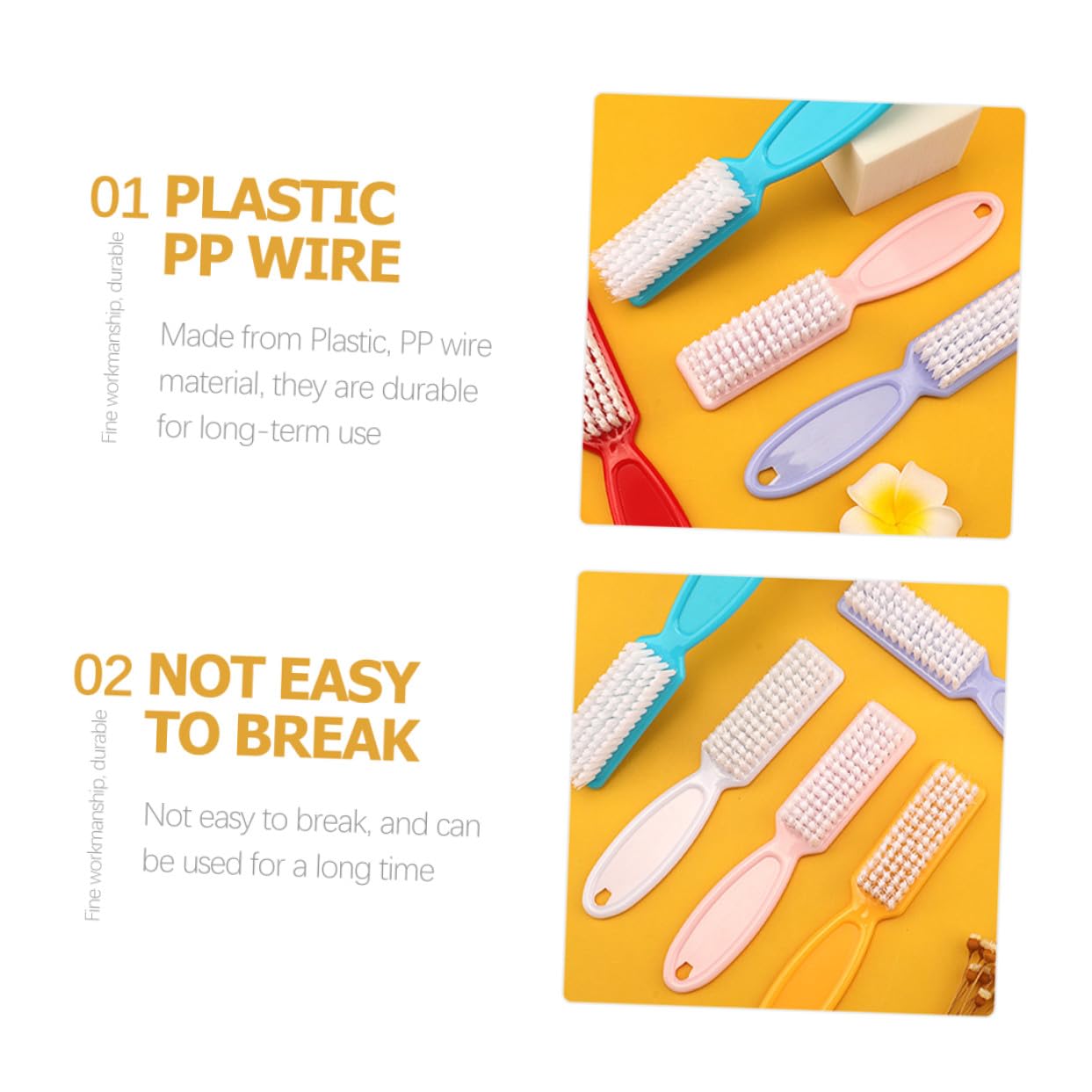 Cabilock Set 24 Pezzi Spazzole per Unghie Leggere in Plastico Impugnatura Ergonomica, Comode da Usare la Pulizia Manicure in Cucina e Lavanderia Colore Casuale