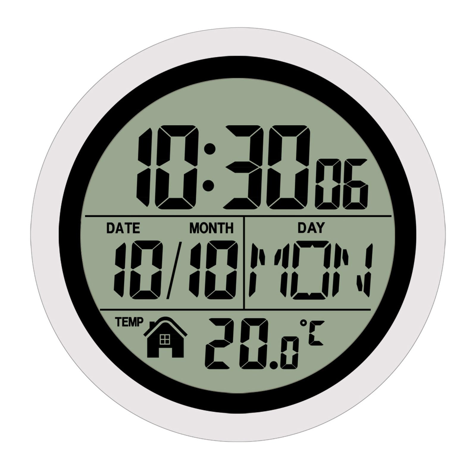 Snorvixre Water Resistant Hanging Shower Clock with Temperature Suction Watch Time in Waterproof Bathroom Wall Clocks with Suction Cup