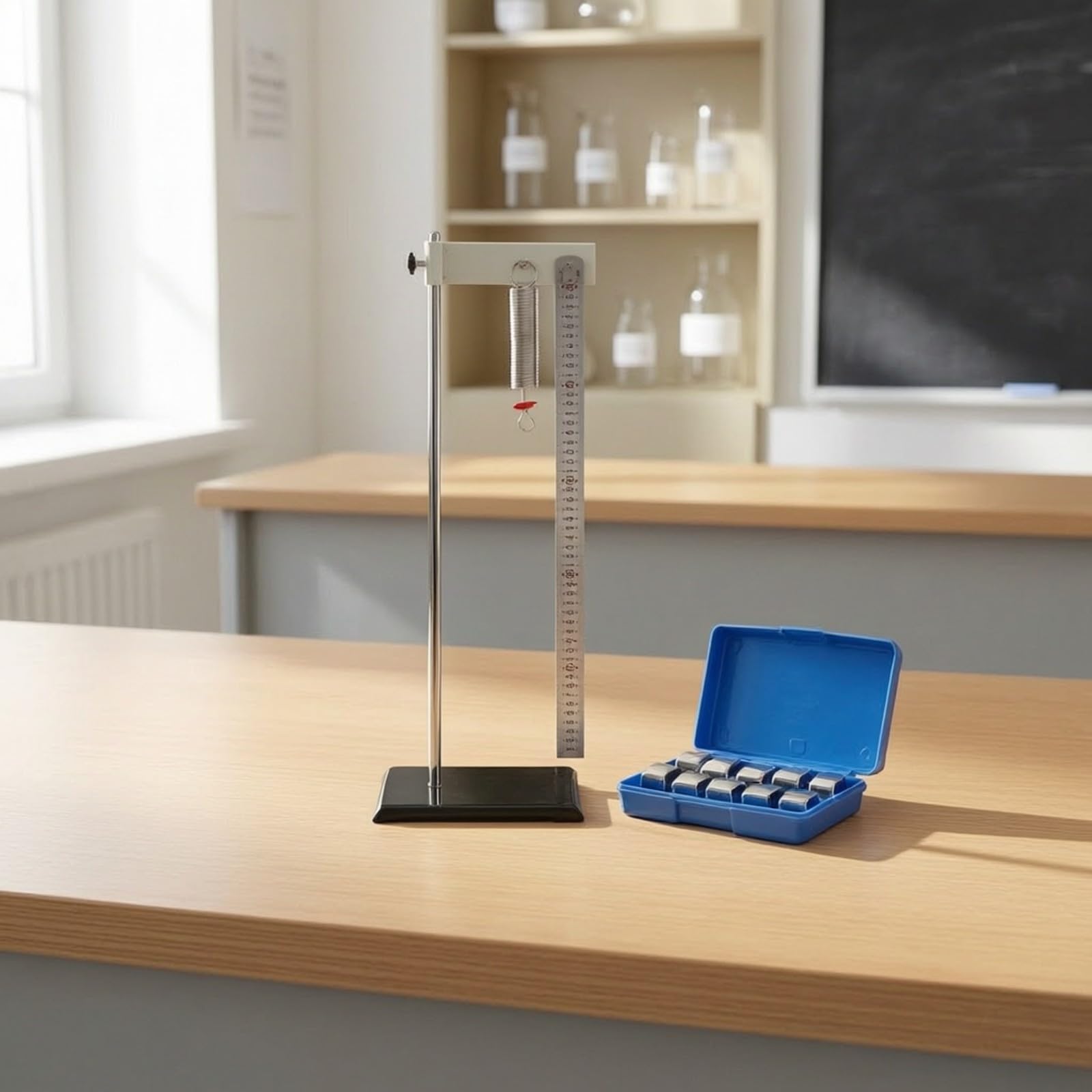 harayaa Aparato mostración con Resorte | Didáctico, Interactivo, Aparato con Medidor, para Laboratorio Escolar, Profesores, Estudiantes