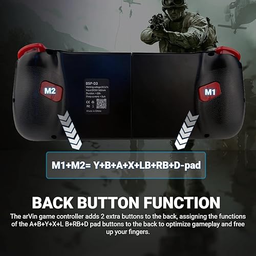 Miniatura 3 de arVin Mando móvil para juegos para iPhone iOS Android PC, Joystick inalámbrico para iPhone 14131211, iPad, MacBook, Samsung Galaxy S22S21S20, TCL,