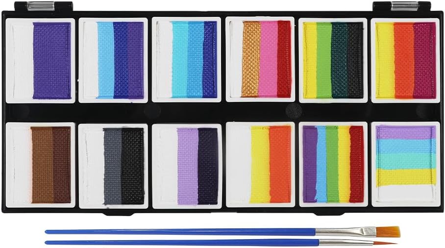 Anka Bella Professional Split Cake Face Paint(120gm),Water Based Face Painting Kit for Kids & Adults,Hypoallergenic & Non-Toxic,Gift for Birthday Parties/Halloween/Carnival