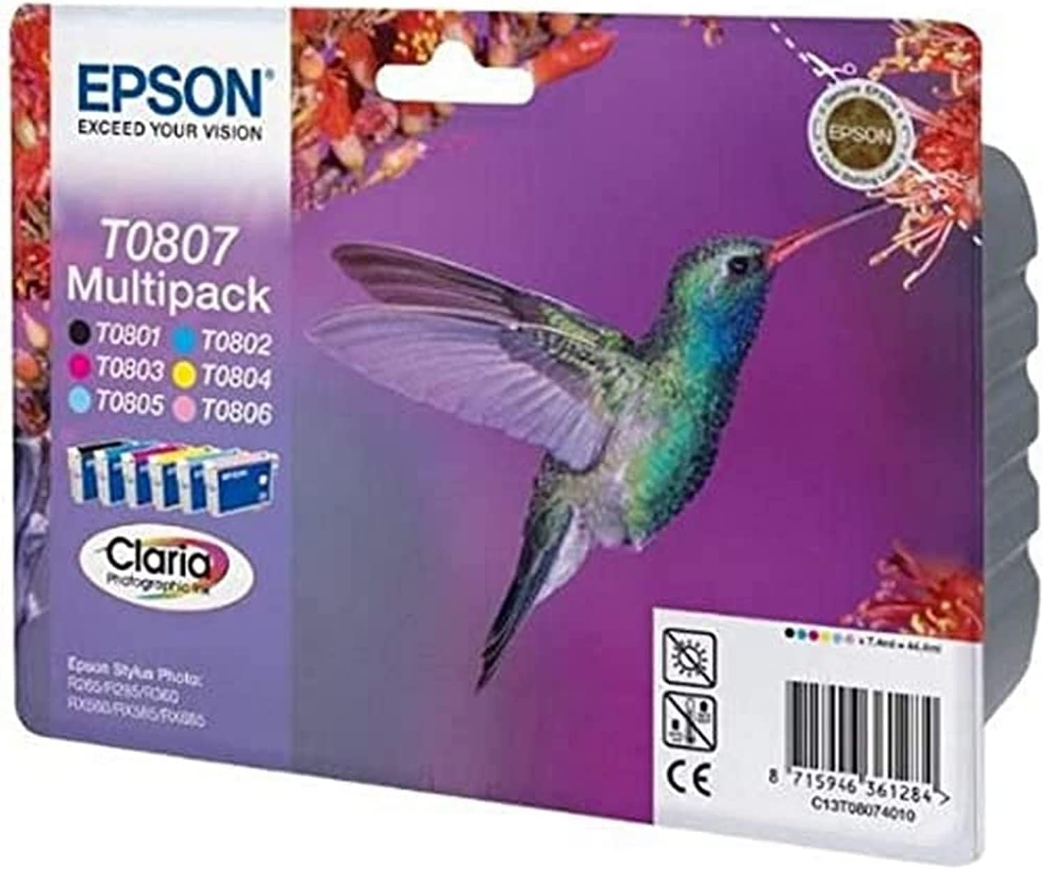 Epson T0807 Multipack - Print cartridge - 1 x black, yellow, cyan, magenta, light magenta, light cyan