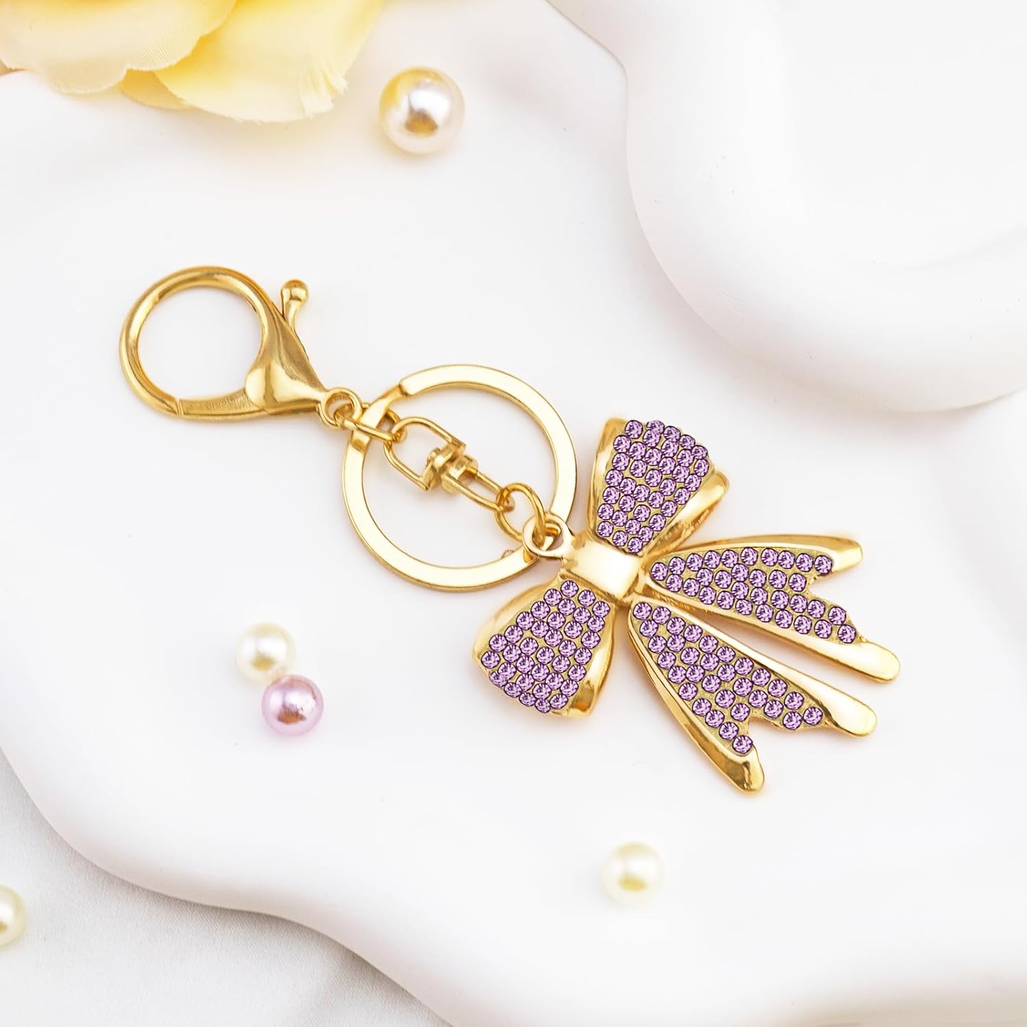 Novelty Bow Keychains Gifts for Women Kawaii Aesthetic Key Chain Cute Bag Charms for Purse Handbag Backpack - Image 4