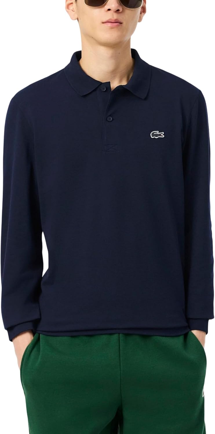 Lacoste Mens Regular Fit Long Sleeved Cotton Blend Polo Shirt