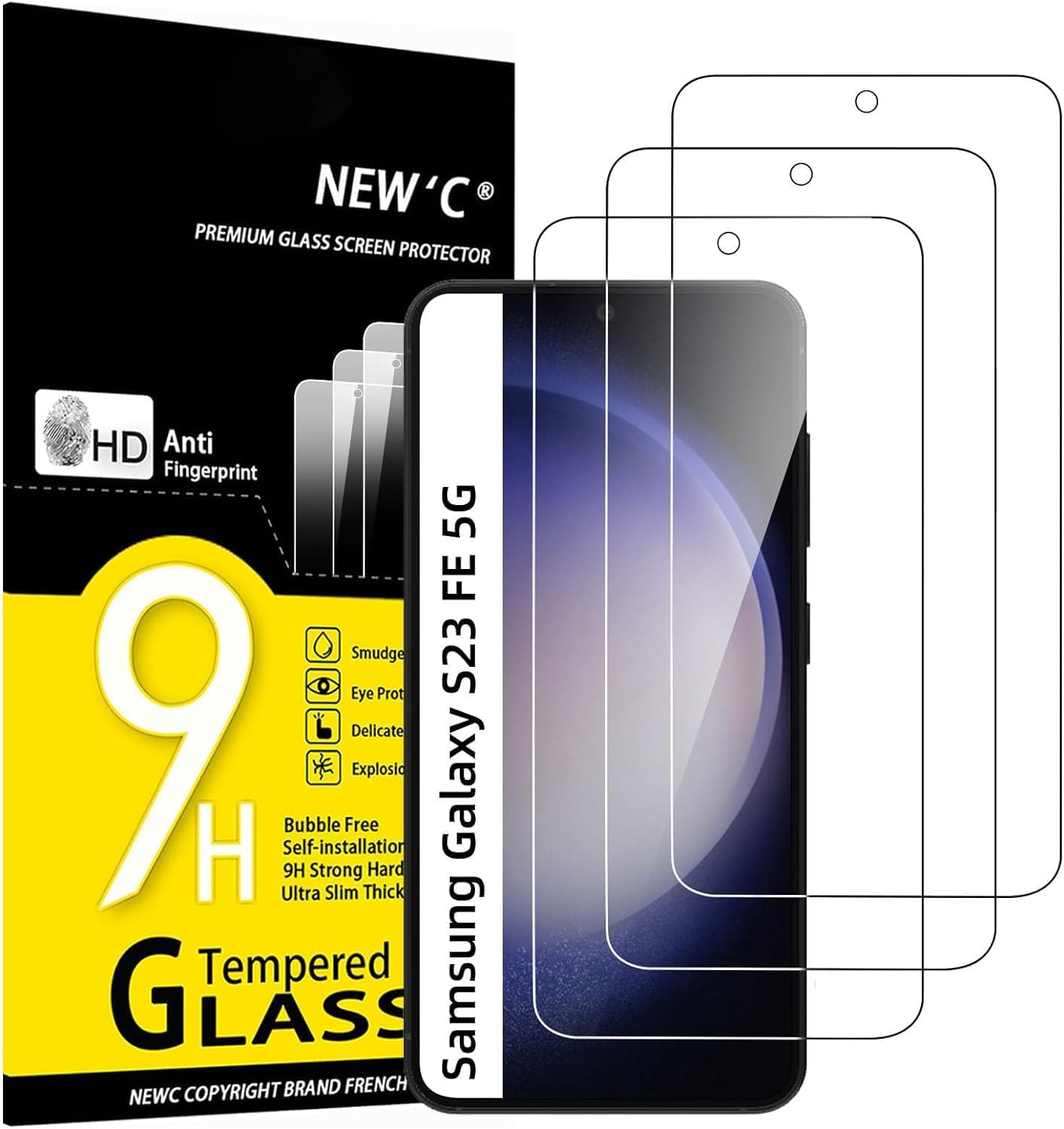 NEW'C for Samsung Galaxy S23 FE 5G Screen Protector Tempered Glass