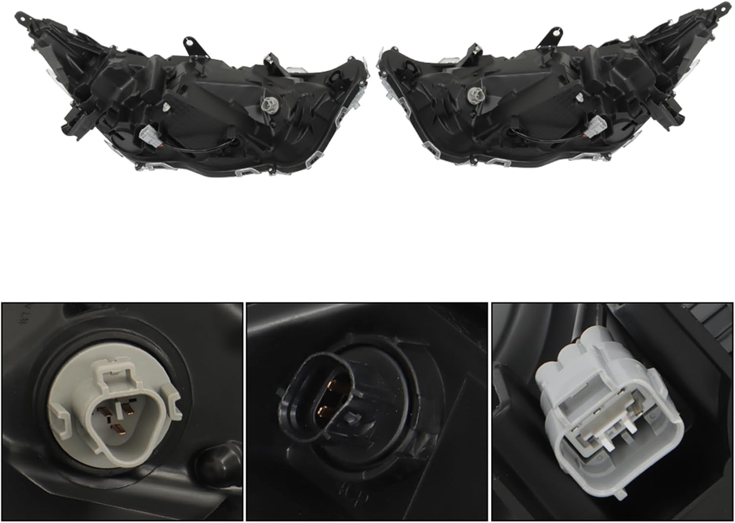 labwork Headlight Assembly Replacement for RAV4 LE XLE 2019-2021 Black Headlights Set Driver ＆ Passenger Side LH+RH 811100R150, 811500R150