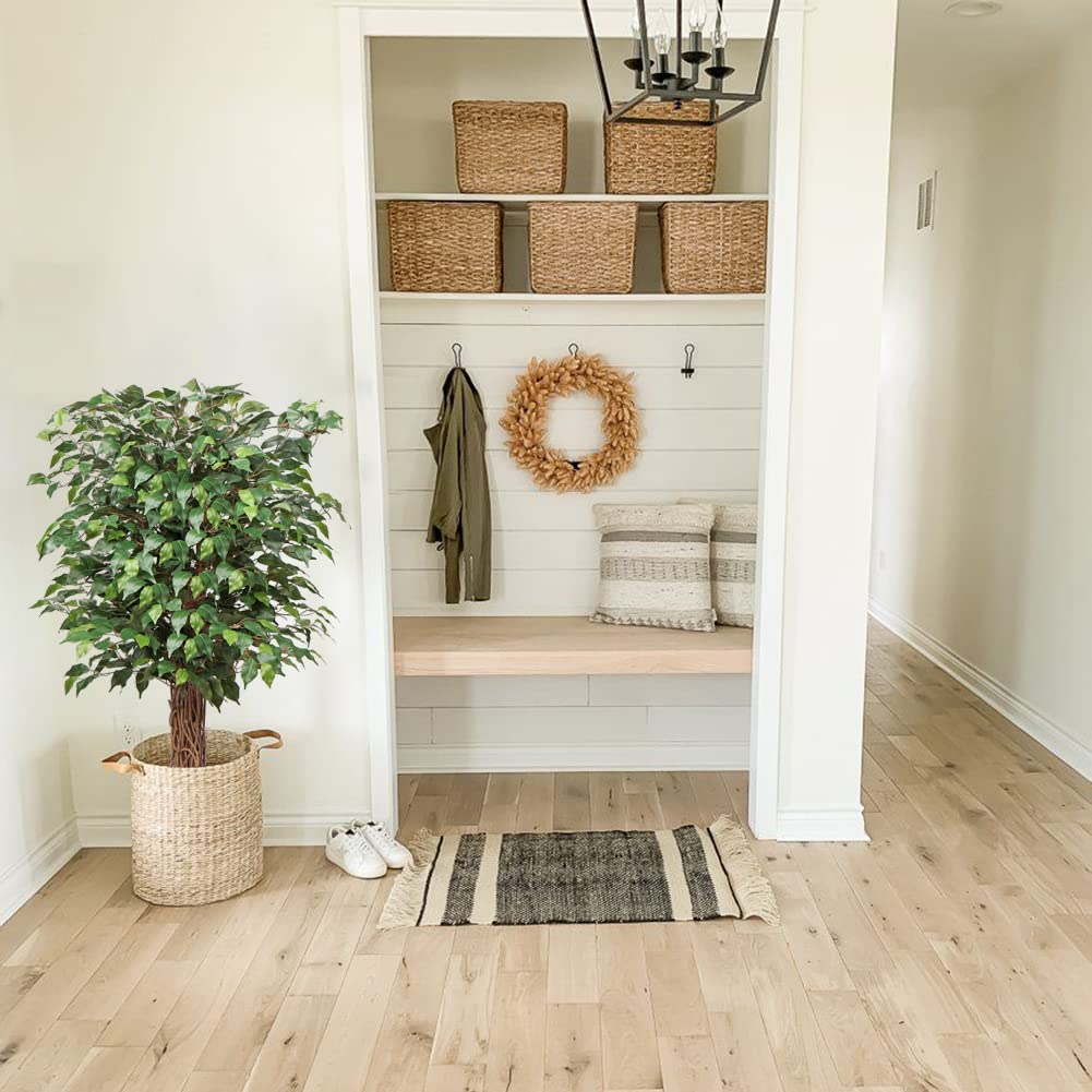 Hollyone Ficus Benjamini Grande plante artificielle de 123 cm de haut avec 672 feuilles, idéale pour salle à manger, entrée et décoration intérieure