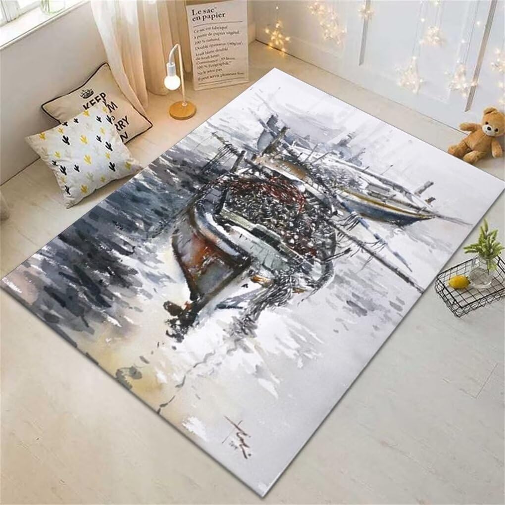 Tapis facile à nettoyer gris 50x80cm pour protéger le sol des pièces de vie