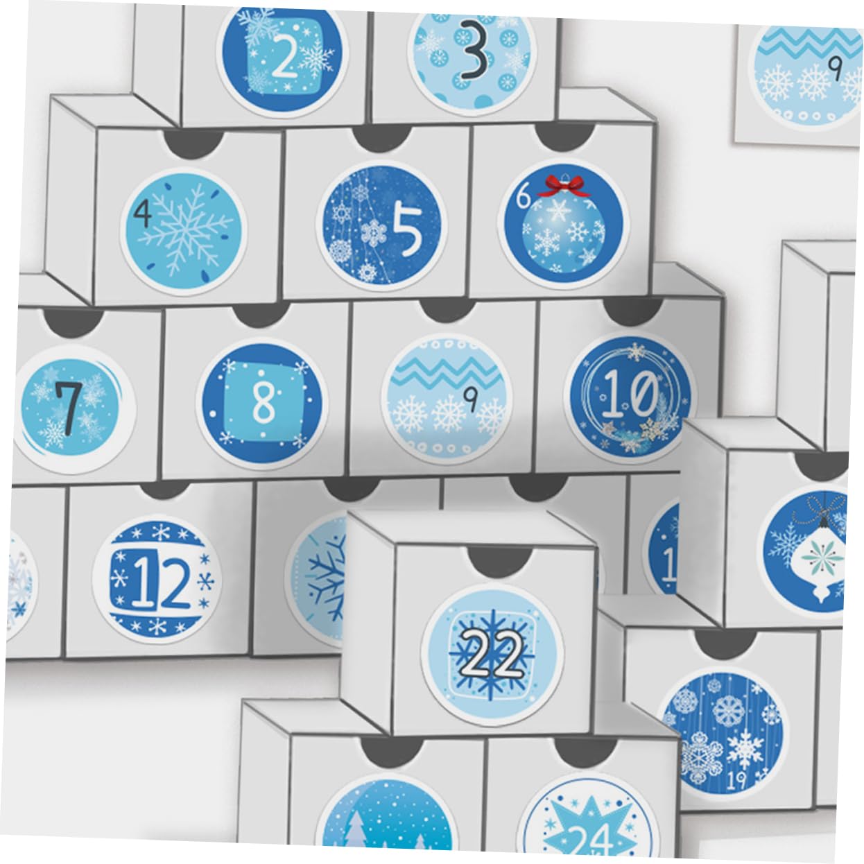 PRETYZOOM 100 Blatt Weihnachtskalender-Aufkleber Adventskalender Aufkleber mit Weihnachtssiegelnummer weihnachtskalender aufkleber weihnachtsbaumdeko Weihnachtsgeschenkanhänger Blue