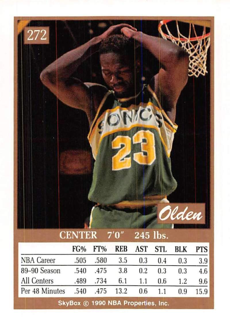Amazon.com: 1990-91 SkyBox Basketball #272 Olden Polynice Seattle