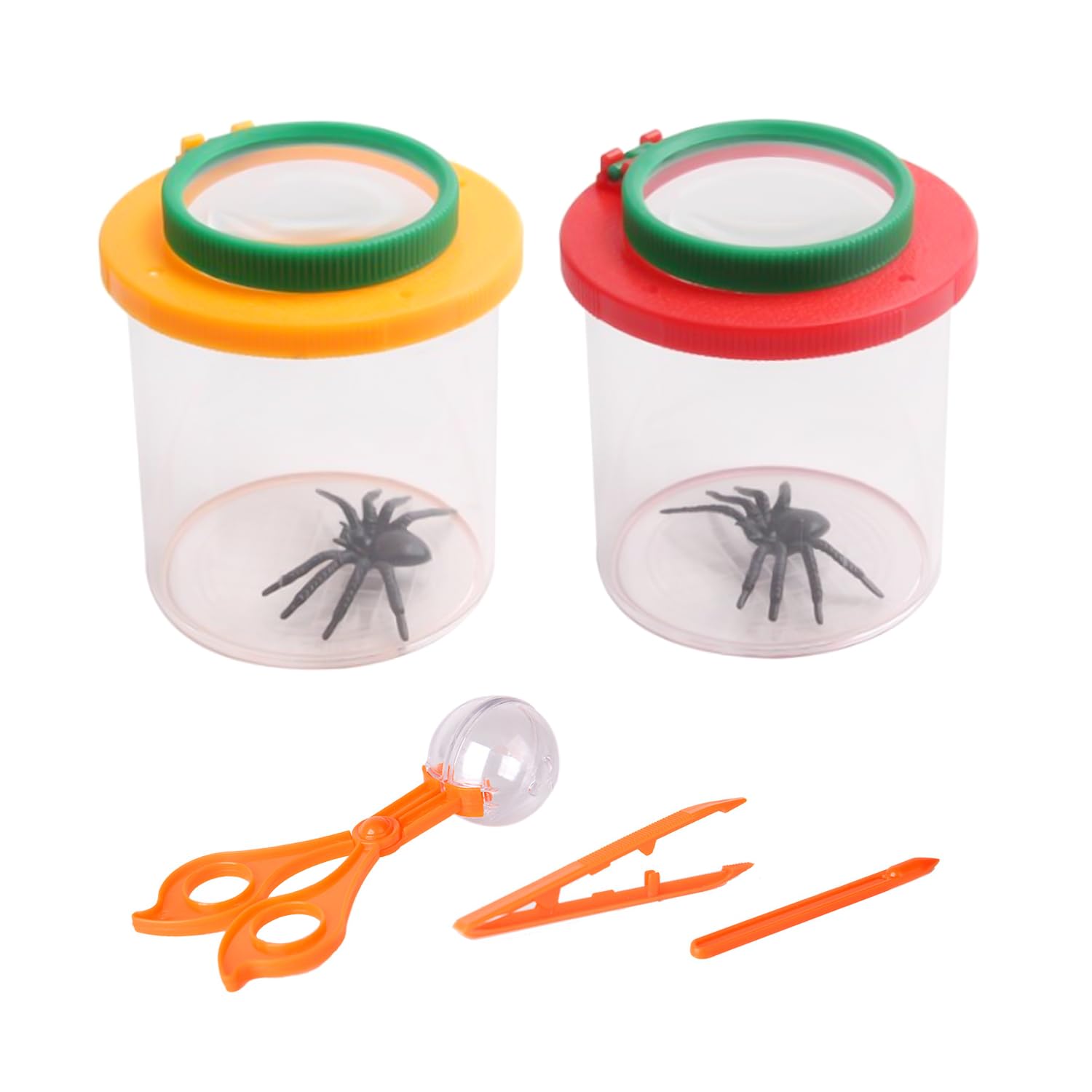 2-Piece Insect Viewing Tray With 3-Piece Insect Catching Tools, Insect Storage Tray, Insect Viewer For Kids, Insect Magnifier, Portable Cup Magnifier