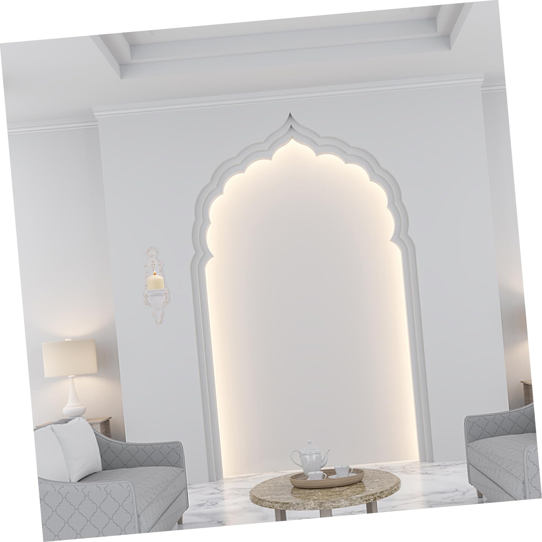 STOBAZA Metal Wall Candle Holder Candlestick Holders Set Iron Art Decorative Candleholder