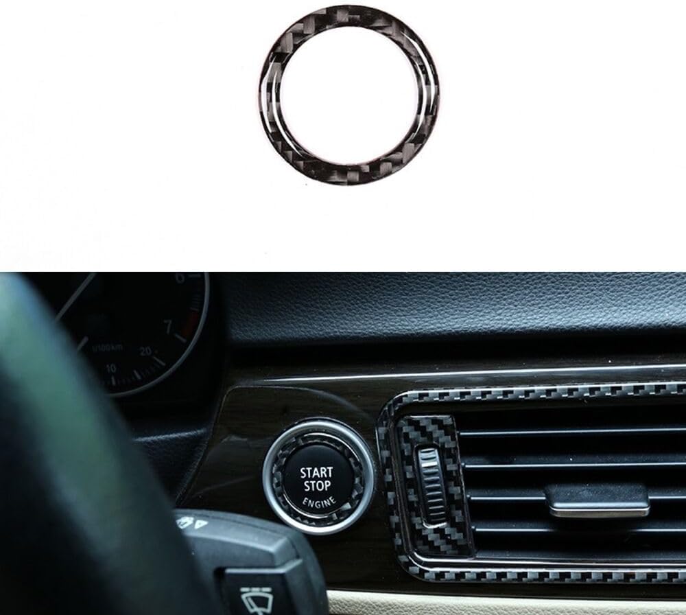 Carbon Fiber Engine Start Stop Button Ring Cover Trim Fit for BMW 3 Series E90 E92 2005-12 Engine Start Button Cover
