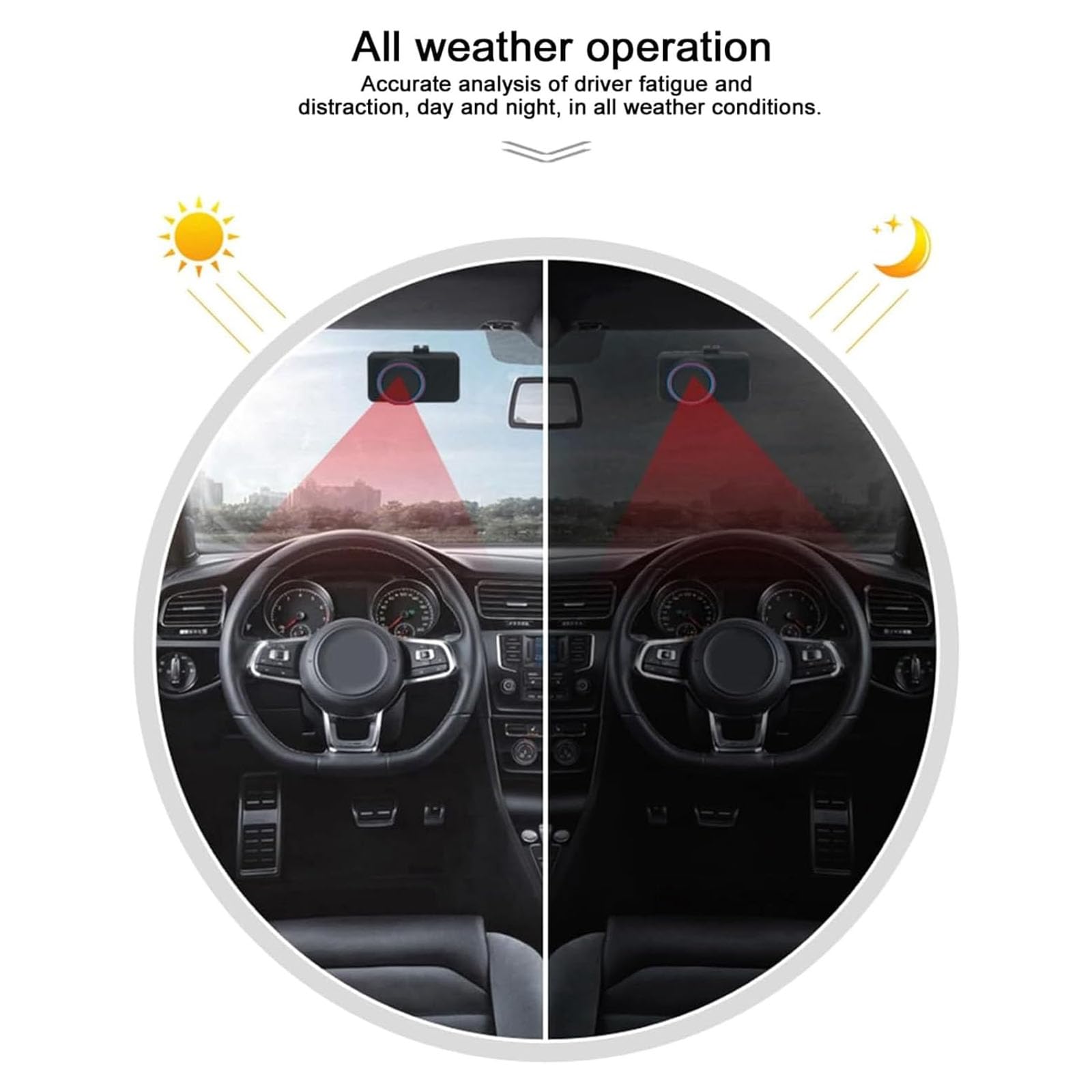 Dispositivo di allarme per la guida dell'affaticamento, monitor del sonno con messaggio vocale, avviso di sicurezza compatto per auto per prevenire l'affaticamento del guidatore