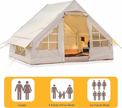 Miniatura 3 de Generic Casa de 4 a 6 personas Glamping instantáneo tiendas de campaña casa Oxford tela automática inflable flotante tienda de campaña fácil