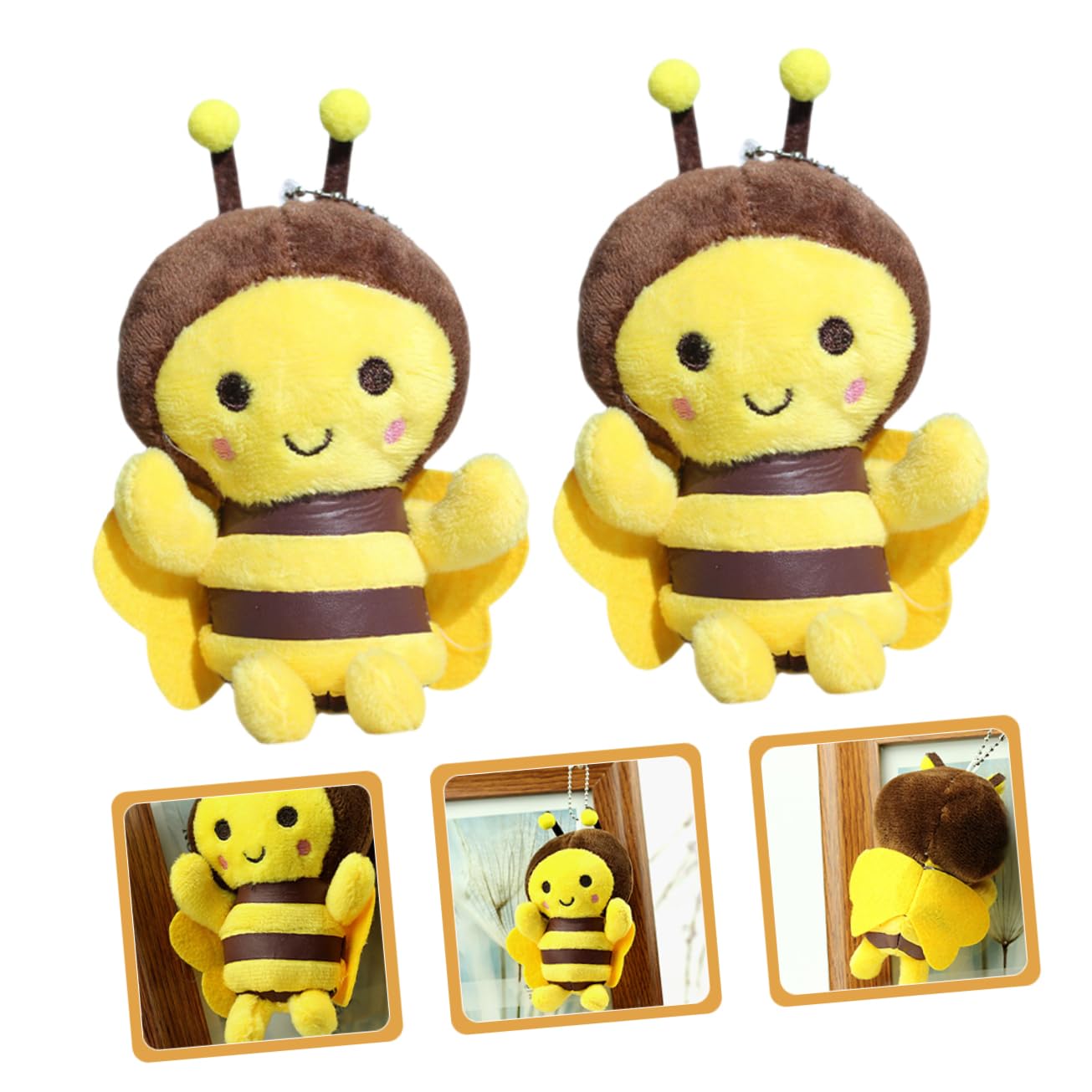 ibasenice 20 Piezas Adornos De Abeja Llaveros De Peluche Mochila Colgante De Abeja Colgantes De Abeja De Peluche Colgantes De Felpa Llaveros DIY Llavero De Abeja Decoración Adorno De Abeja