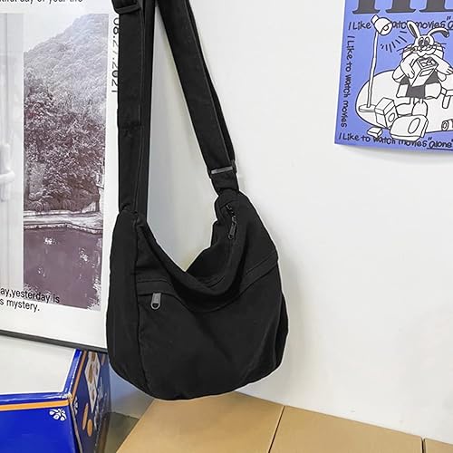 Miniatura 2 de Bolso de lona para mujeres y hombres, bolsos unisex para mujer, bolsos cruzados, bolso de hombro Hobo para adolescentes y niñas