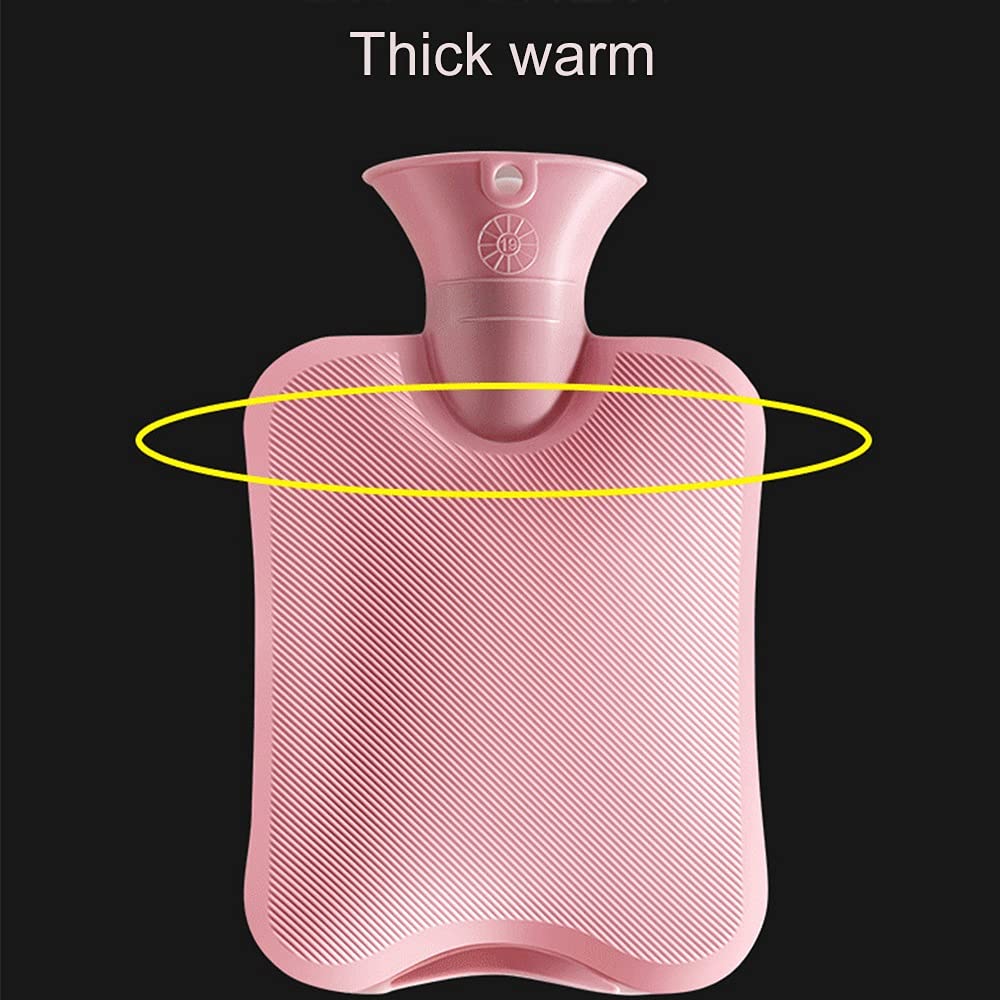 Bolsa de agua caliente Bolsa De Agua Caliente Con Tapa En Multicolor, 1L Y 2L(Pink,2000ML)