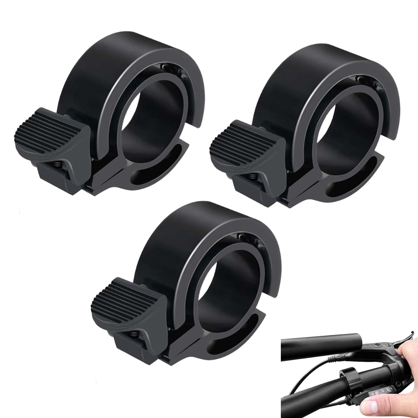 Set di 3 Campanelli per Bicicletta da Mountain Bike, Campanello Universale O Invisibile, Suono Forte da 100 Db, Facile da Installare, Alluminio di Alta qualità, Ideale per Strade e Percors