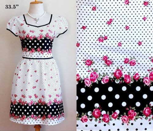 J2192 Vintage Babydoll Retro Sweet Floral Flower Polka Dot Unique Hippie Gypsy Disco Emo 60s 70s Boho Princess Gothic Goth Lolita Dolly Spring Fashionable Casual Fashion Woman Clothing Bridesmaid Party Prom Cocktail White Black Dress Size S M
