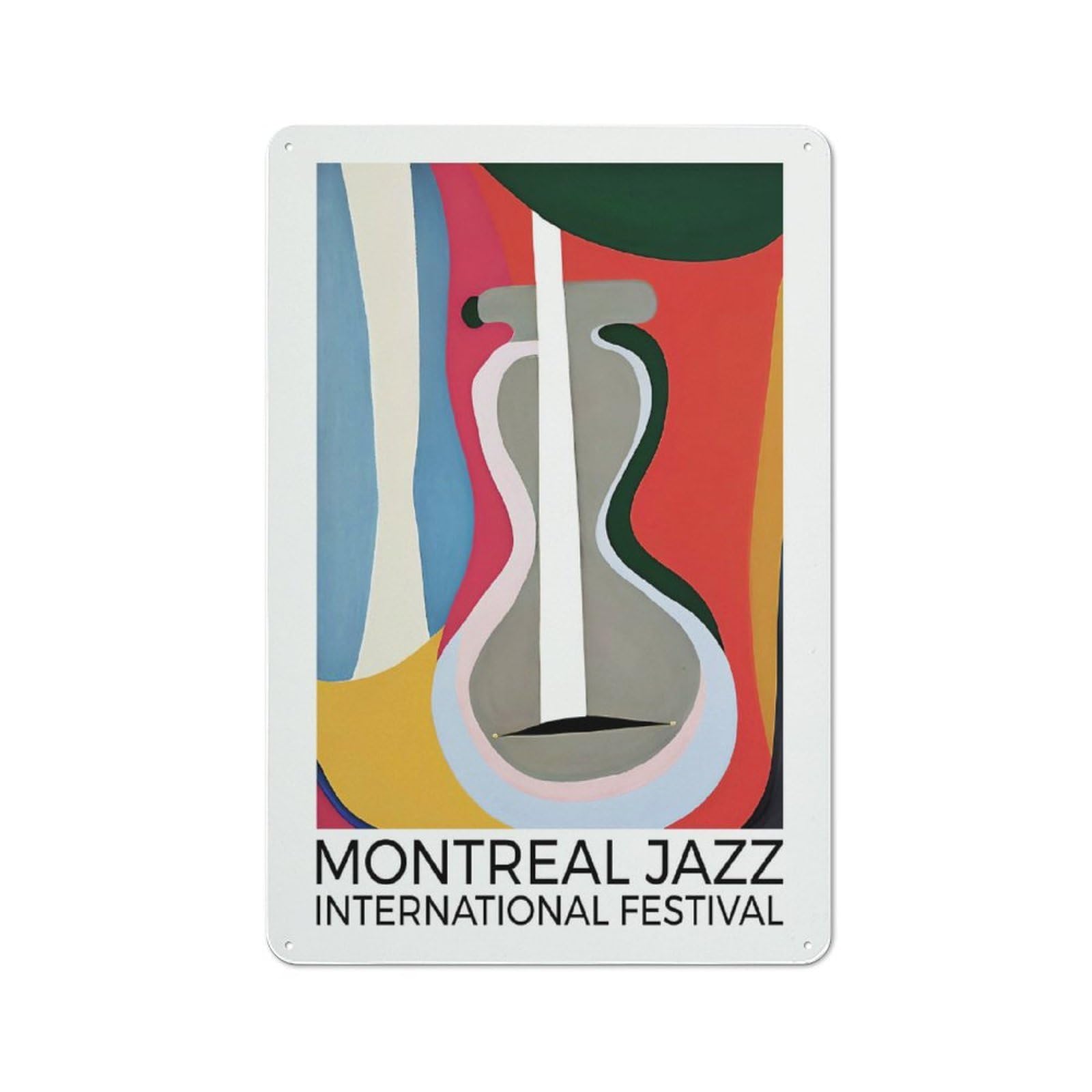 Junmoney Style-2 Montreal Jazz Festival Vintage Metal Wall Decor 30X20cm, Vintage Metal Sign For Hallway, Home Bar, Garage Or Study