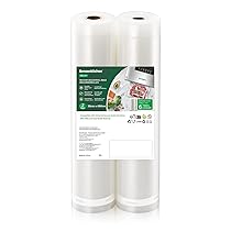 Bonsenkitchen Sacchetti per Sottovuoto, 2 rotoli 28 x 600 cm (totale 12 m) Sacchi commerciali per conservazione alimenti e cottura Sous Vide, VB3207