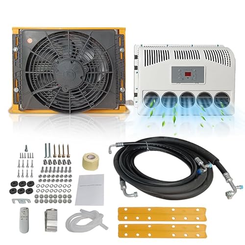 12V Air Conditioner 9500BTU, Backpack Mini Split AC12V,Mini Split 12 Volt Air Conditioner, Forklifts DC AC, Low Noise for Truck, Road Machine, Forklifts, Excavators, Agricultural Engineering Vehicle