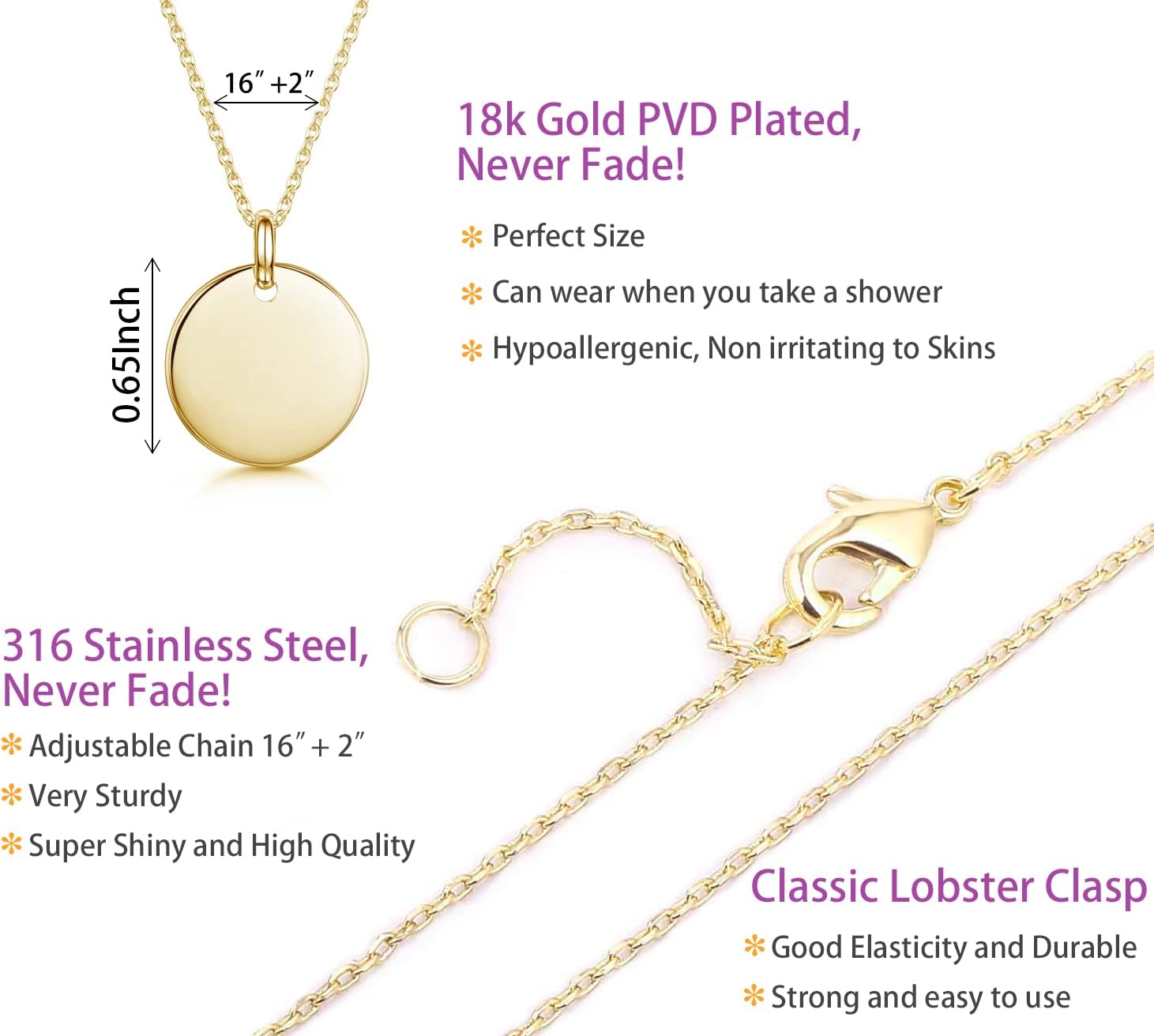 Gold Birth Flower Necklace - Personalized Birthday Mother’s Day Gift, Engraved Floral Pendant, Dainty Hand-Stamped Disc Charm Jewelry for Women - Image 6