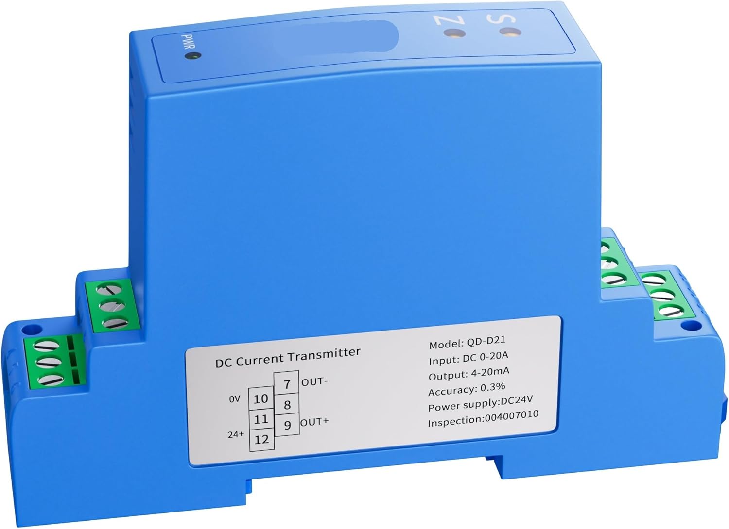 DC 24V Current Sensor Quick Response AC/DC Current Transmitter 0-10V 0-5V 4-20MA 0-10A High Precision DC Current Transducer(1-5V Output,AC 0-2A_24V DC)
