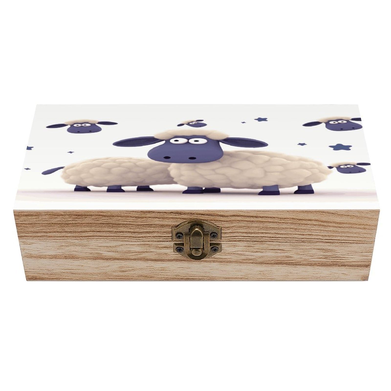 Adfgyerh Style Sheep Bins Solid Wood，Jewelry Box Retro And Exquisite，Storage Box Used For Storing Photos, Souvenirs, Letters, Gifts, And Jewelry.