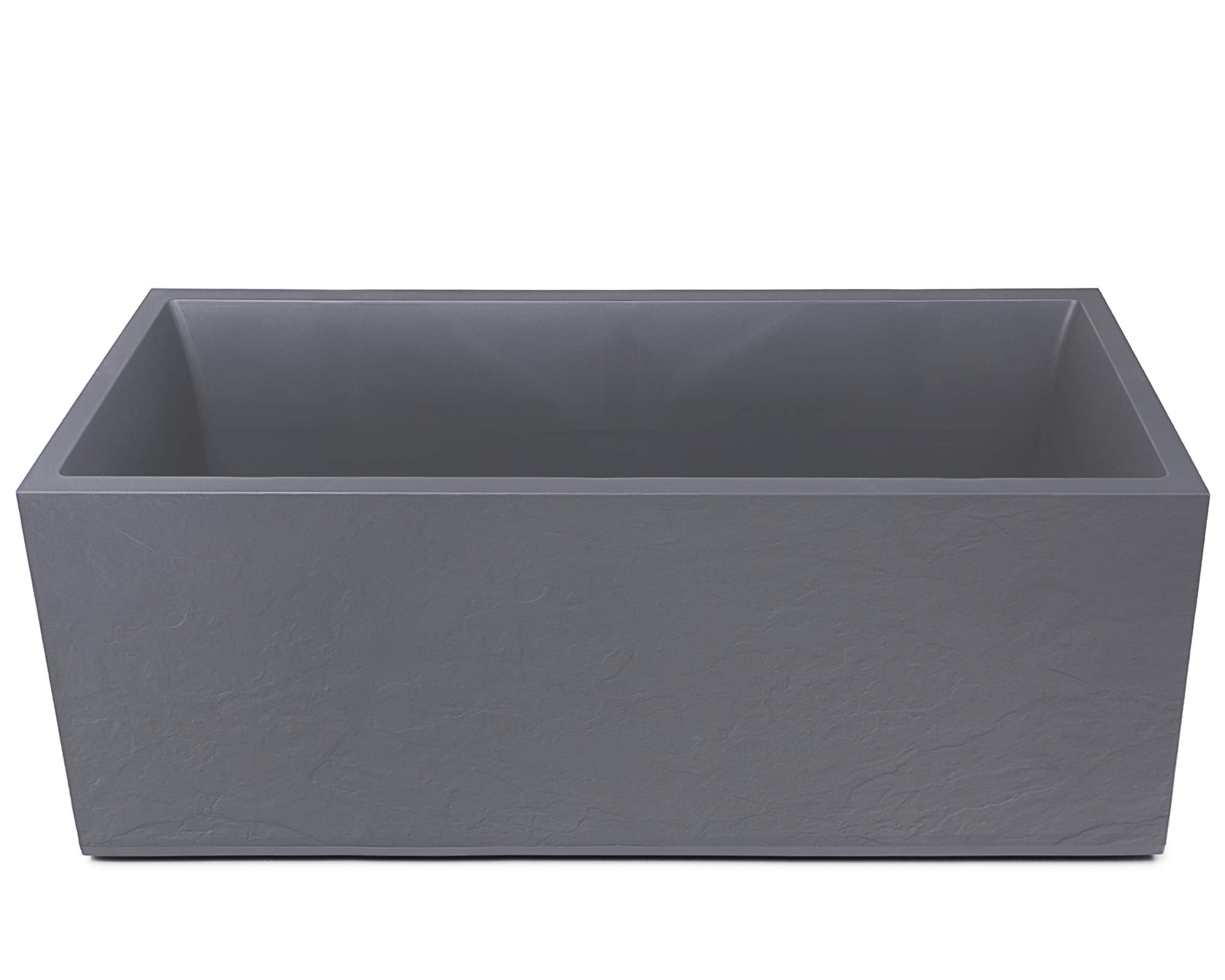 Ondis24 Vulkan Pierre Vaso da fiori, 100 cm, effetto ardesia con serbatoio d'acqua, resistente all'inverno (grigio chiaro)