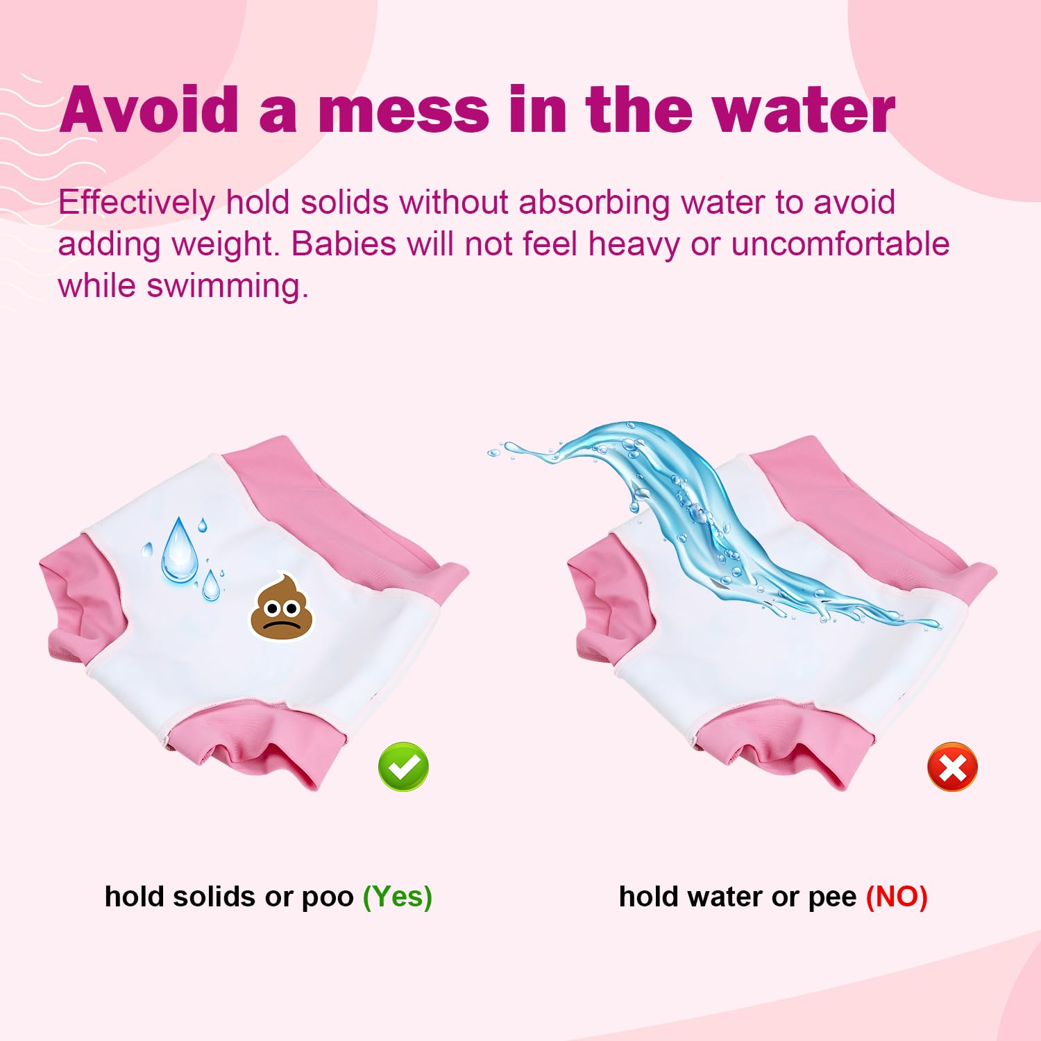 FLYISH DIRECT Couche de Bain bebe Lavables, Imperméable Couche de Piscine pour Enfant Réutilisable, 3 Paquets Anti-fuite Culotte de Bain Réutilisable pour Bébé, 3-4 ans, Arc-en-ciel