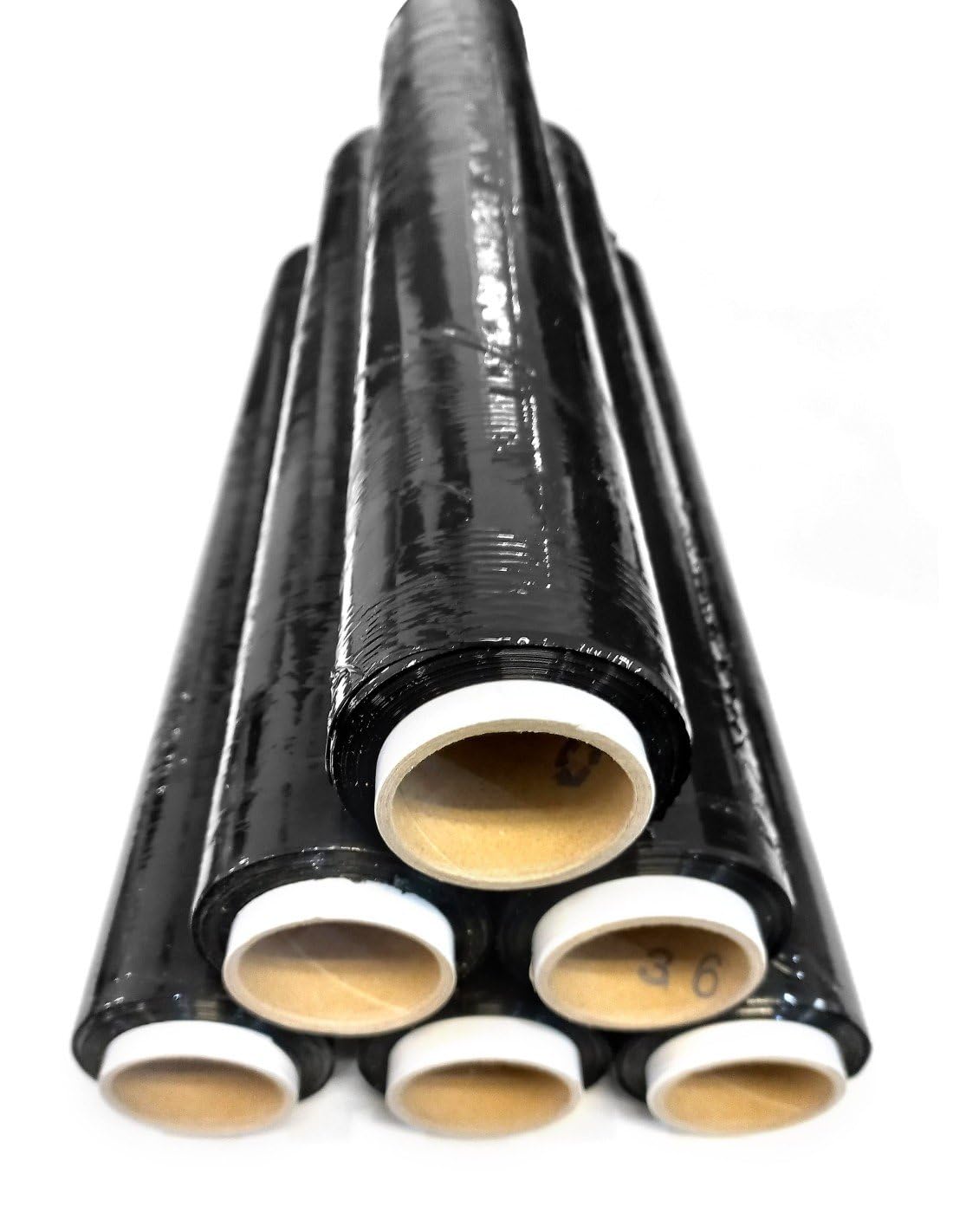 JARDIN202 - Film para Embalar Industrial, Manual, Mudanzas y Envios | Retractil | Negro | 50cm x 200 Metros | Pack 6 Rollos