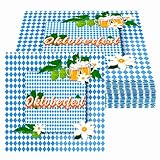 Oizemori 40 Stück 33x33 cm, Oktoberfest Servietten Blau Weiß, Oktoberfest Deko Set mit Papptellern und Bechern, traditionelle bayrische Dekoration im Rautenmuster für Bierfest Party