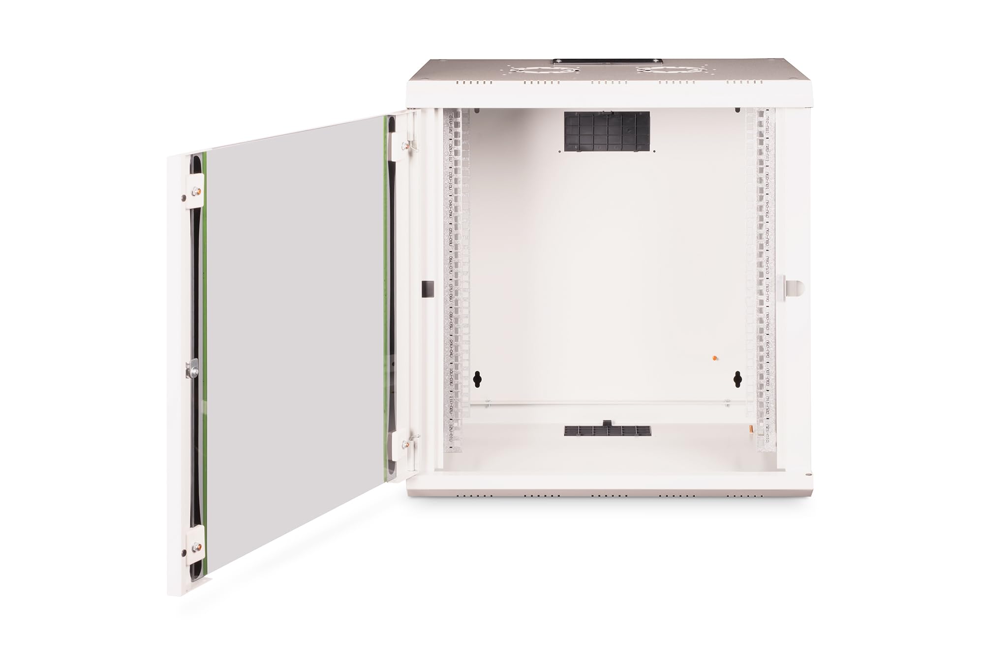 DIGITUS Netzwerk-Schrank 19 zoll 12 HE - Wandmontage - 450 mm Tiefe - Traglast 100 kg - Unique Serie - Glastür - Grau | Nutztiefe 370 mm – Wandmontage – Traglast 100 kg – Sicherheitsglastür – Schutzklasse IP20