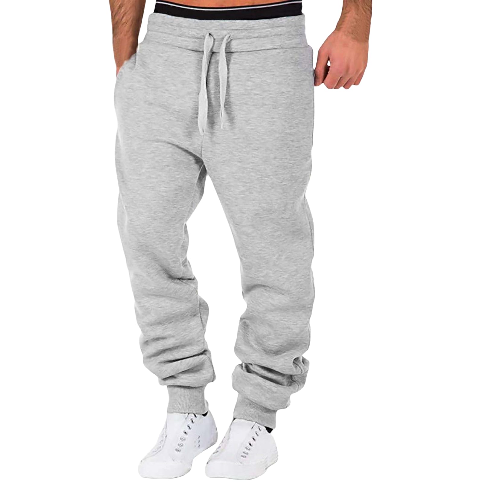 Athletic Joggers Workout Sweatpants for Men Elastic Waist Drawstring Training Bottoms Pants with Pockets