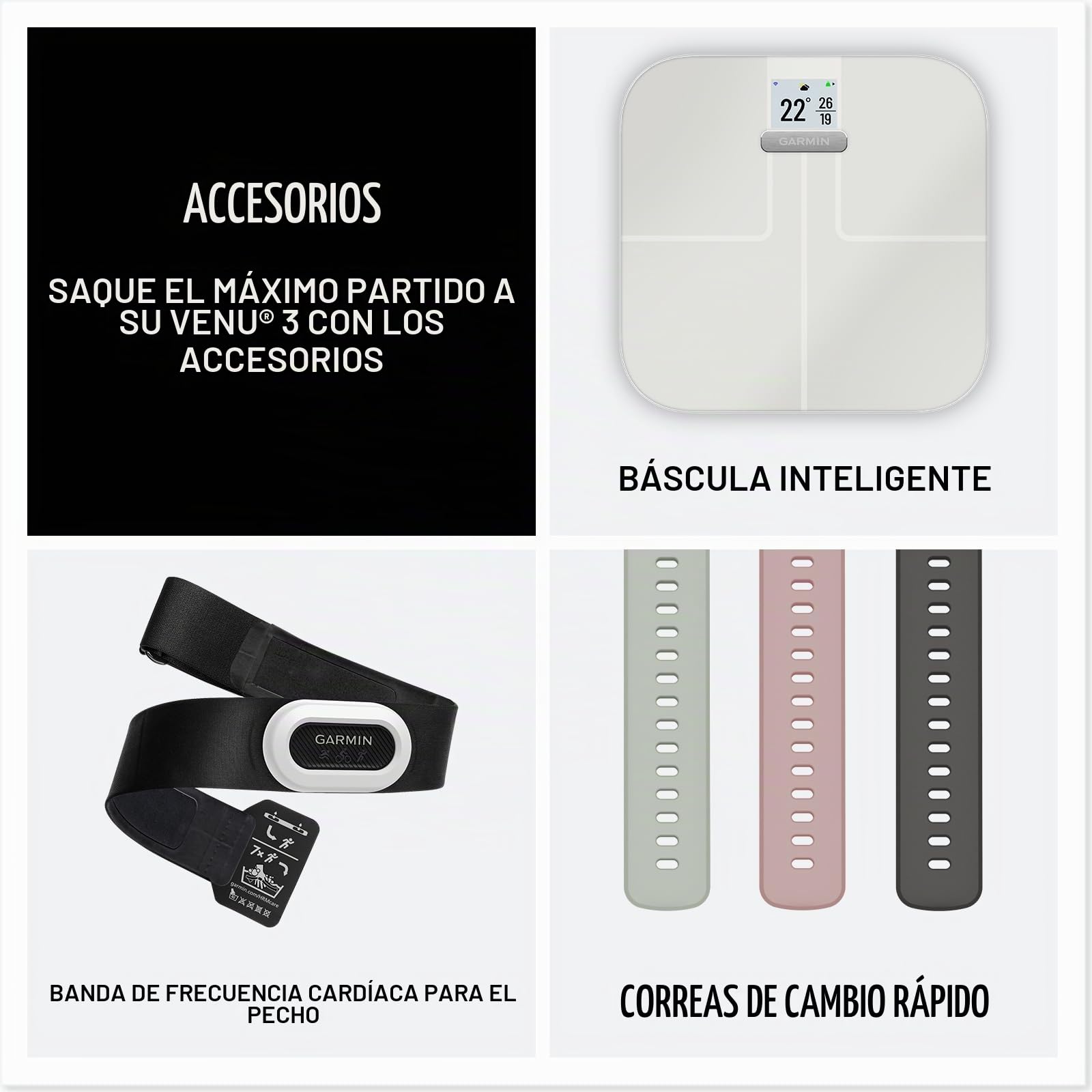 Garmin Venu 3, Smartwatch Premium con GPS, AMOLED, Funciones avanzadas de Salud y Forma física, más de 30 Aplicaciones Deportivas, 14 días de autonomía, Blanco (Reacondicionado)