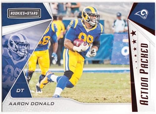 2019 Panini Rookies and Stars Action Packed #3 Aaron Donald Los Angeles Rams Official NFL Football Card in Raw (NM or Better) Condition