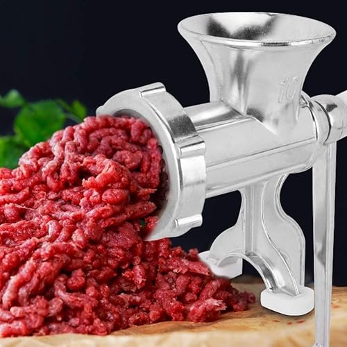Miniatura 5 de Picadora de carne, herramienta manual, molinillo de carne de aleación de aluminio, picadora, máquina de manivela y molinillo de carne, accesorios de