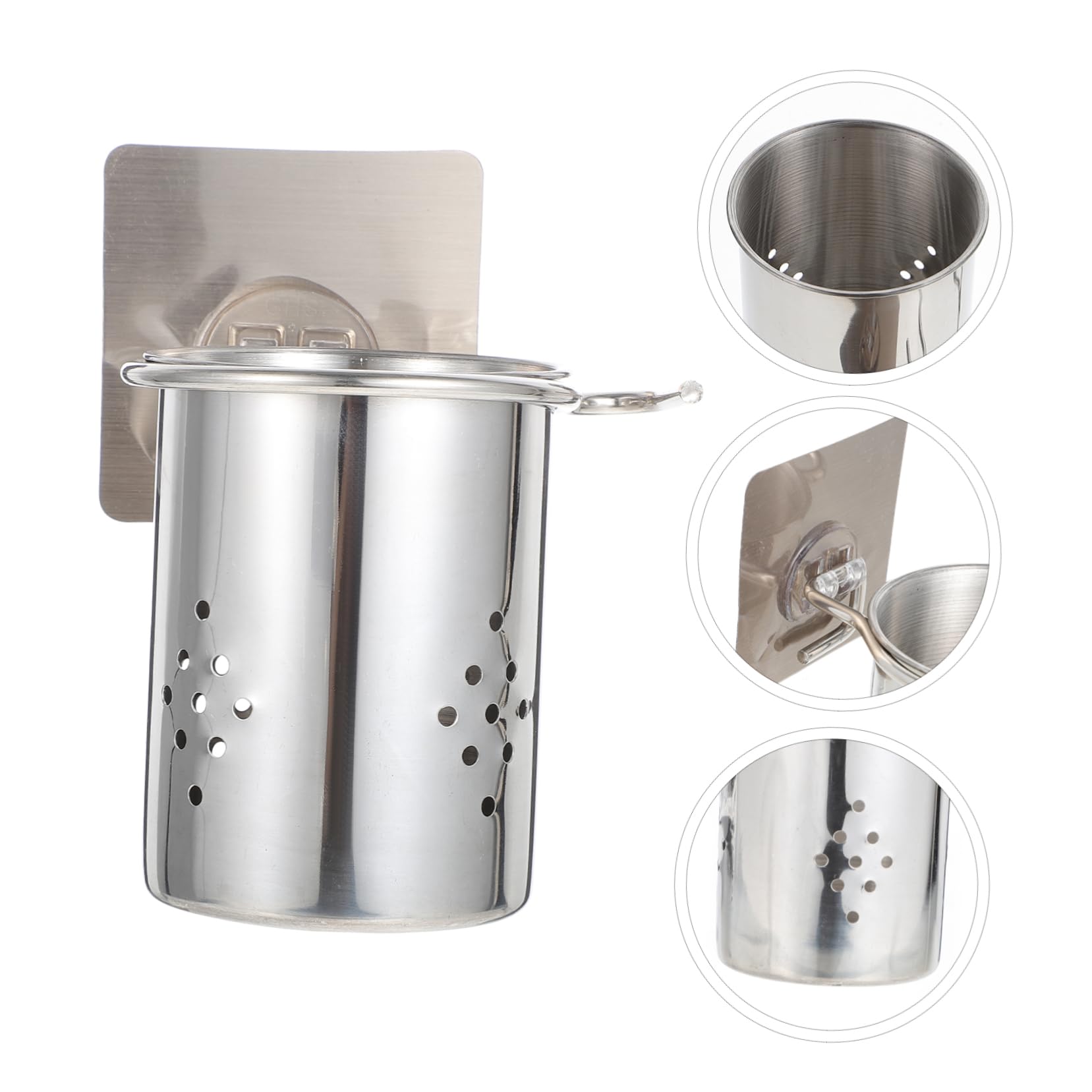 HOLIDYOYO 2Pcs Wall Mounted Stainless Steel Chopstick Holder Lightweight Kitchen Storage Rack for Spoon Fork and Utensil Organization and Stylish Design Easy Access Storage