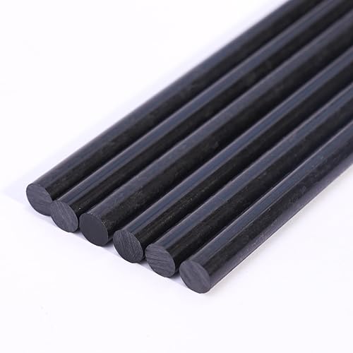 Miniatura 7 de Ciwenkai Varillas redondas de plástico, paquete de 6, barras redondas de plástico de ingeniería (0.5 x 12 pulgadas, 12 pulgadas de largo, POM) (0.5