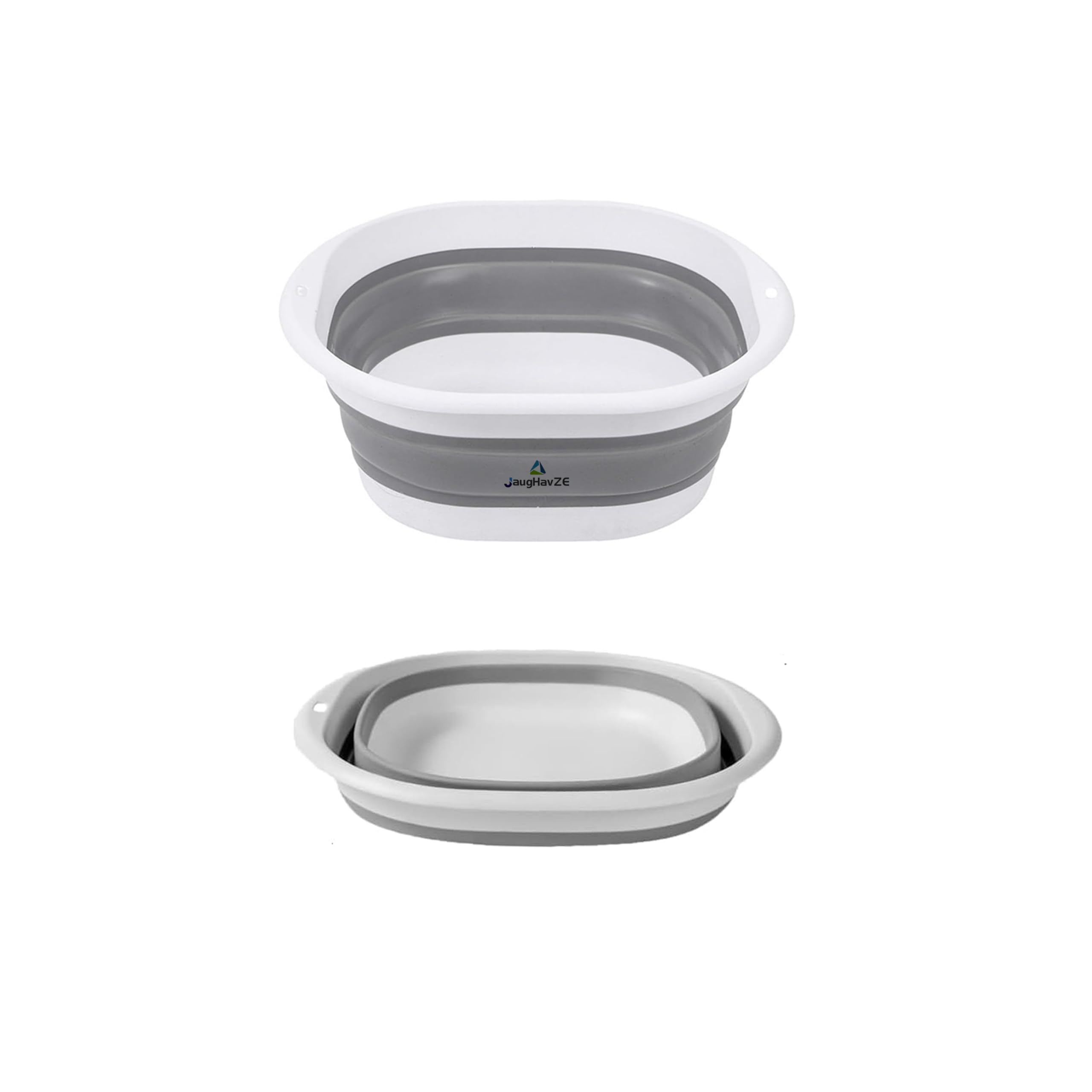 Jaughavze Grey Collapsible Washing Up Bowl, Portable Foldable Basin For Kitchen, Camp, Travel, Square Camping Sink Basin 4L (Grey)