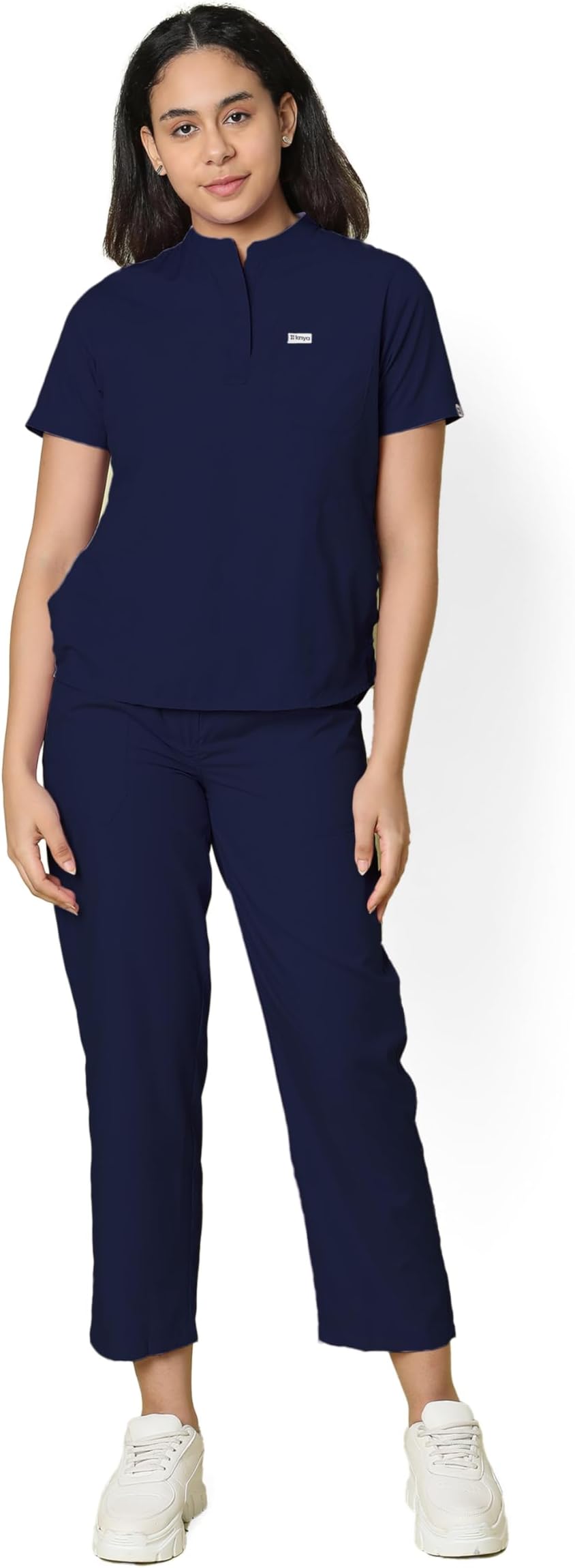 Classic Women's 5-Pocket Mandarin Collar Scrub Suit | Short Sleeves | Athletic Fit | For Doctors
