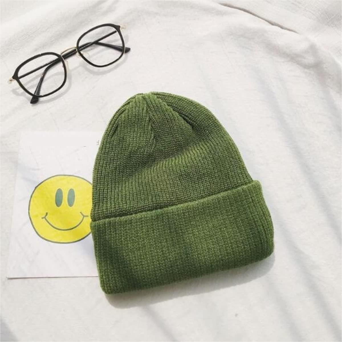 Gorro de Lana de Invierno cálido Verde para Mujeres y Hombres, Suave, para esquí, clásico (Talla única)