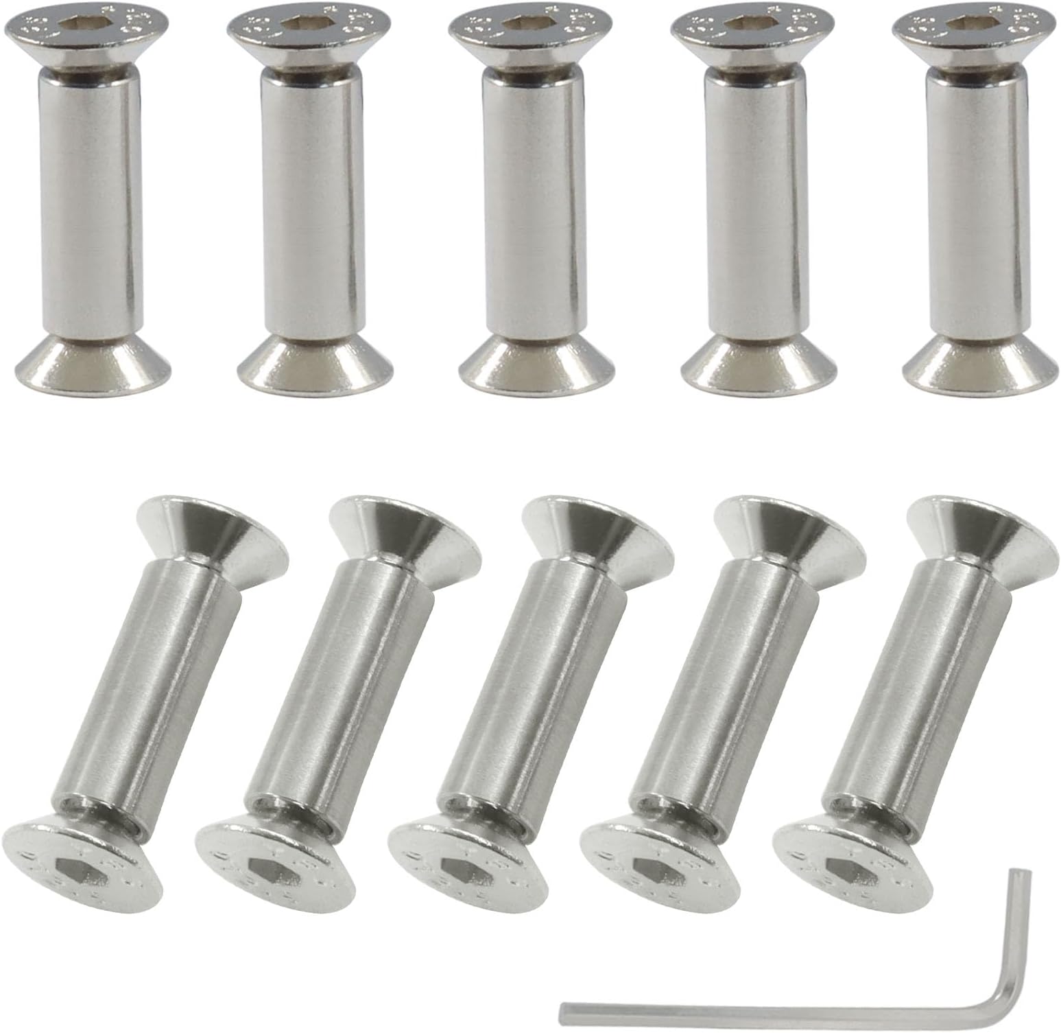 10 Pcs Knife Handle Screws Rivets Bolts Fasteners, Silver | Hex Flat Head Screws, For Blade Fixing, DIY Projects