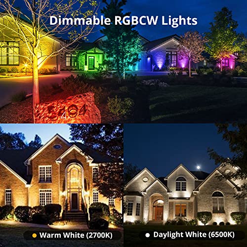 Ume Smart Led Landscape Lights, 6W 400Lumens Rgb Color Changing Christmas Lighting, Ip65 Waterproof Landscape Spotlights With App Control,Decorative Lighting For Outdoor Garden Pathway Yard Pool Patio #TOP3