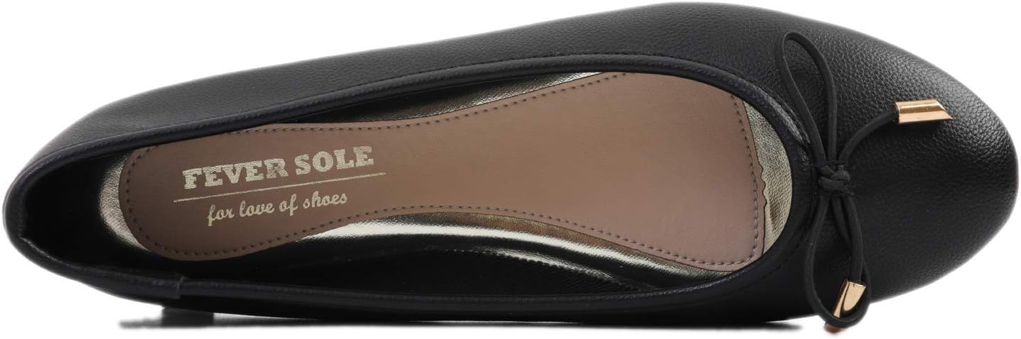 FEVERSOLE Women's Soft Cushion Comfort Round Toe Metal Trim Fashion Ballet Flats Walking Shoes - Image 4