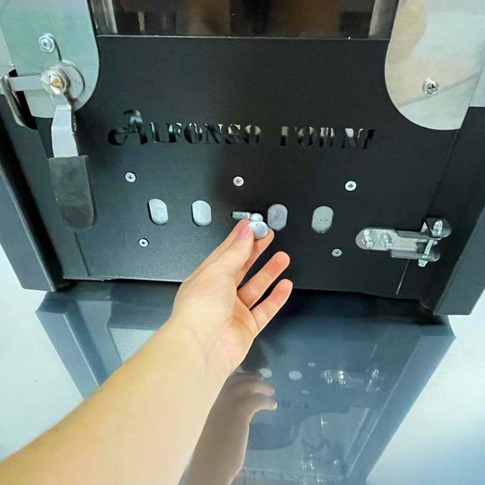 Alfonso Forni Stufa A Legna Con Forno-Esmeralda-Potenza Riscaldamento 15Kw,A Legna Economica In Acciaio Verniciato Antracite,Da Interno Con Forno In Mattoni Refrattari,Ideale Per Cucina,Made In Italy